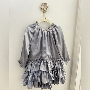 Ruffled satin dress